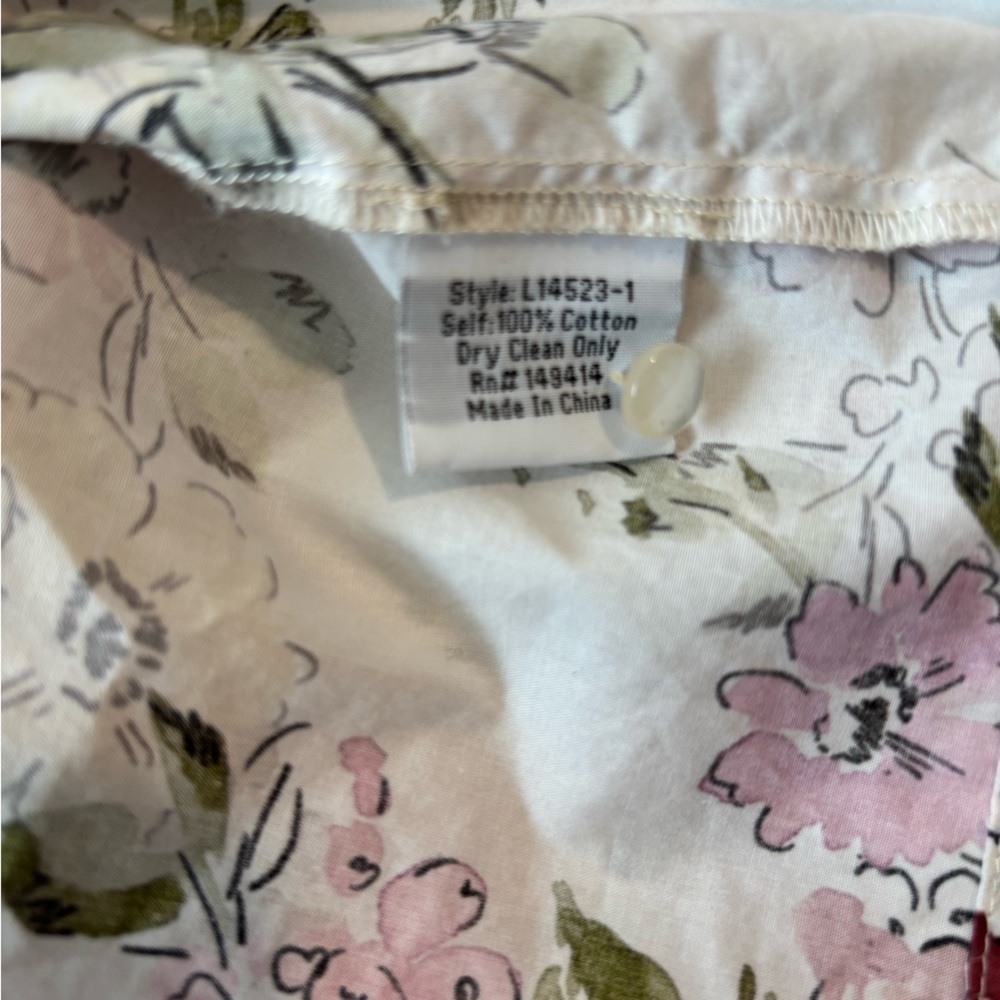 Johnny Was Isabella Cotton Blouse In Multicolor Floral Size Large - Picture 10 of 11